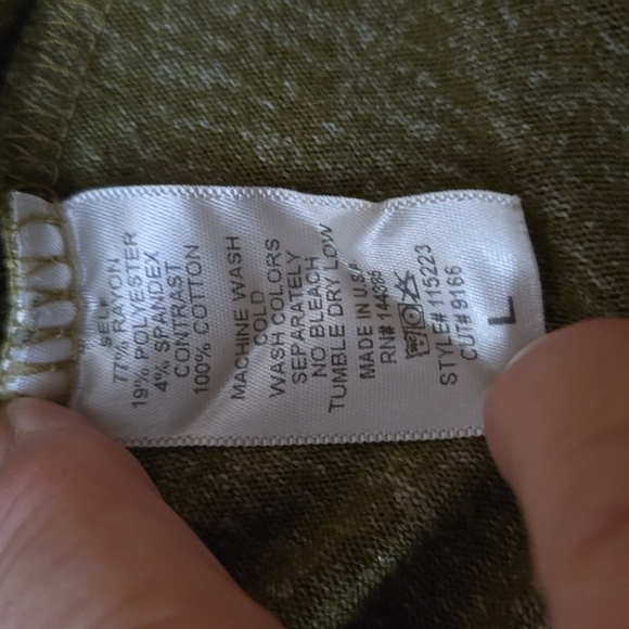 American Able long sleeve top Moss Green Size Large - Picture 3 of 6